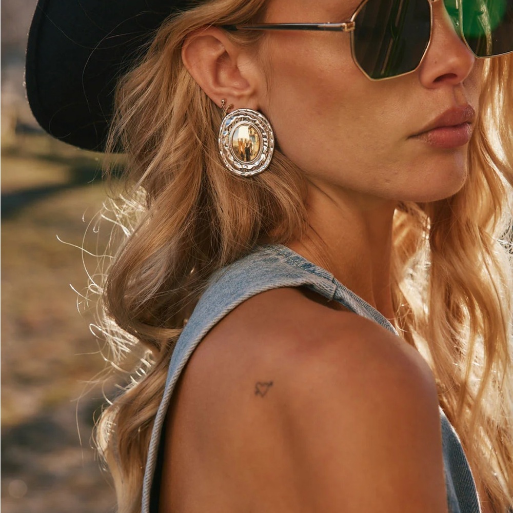 Bailey Gold and Silver Statement Earrings- 12th Tribe